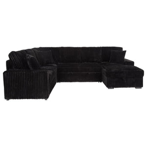 Devonshire Sleeper Sectional Sofa Storage Chaise - Black