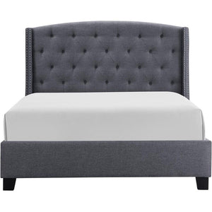 Eva Upholstered Bed - Gray