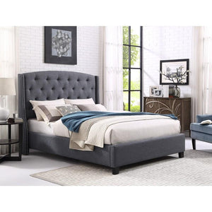 Eva Upholstered Bed - Gray