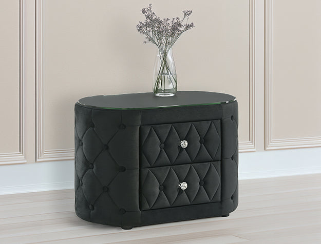 Voltare Nightstand Black by Crown Mark