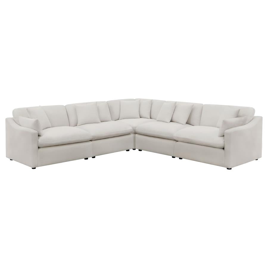 Hobson 5-piece Upholstered Modular Sectional Sofa - Ivory