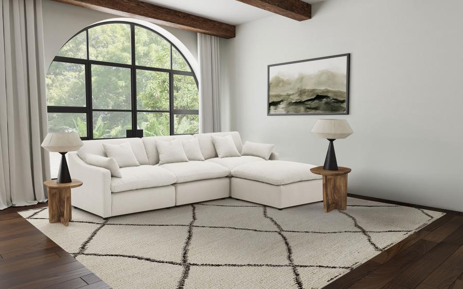 Hobson 4-piece Upholstered Modular Sectional Sofa - Ivory