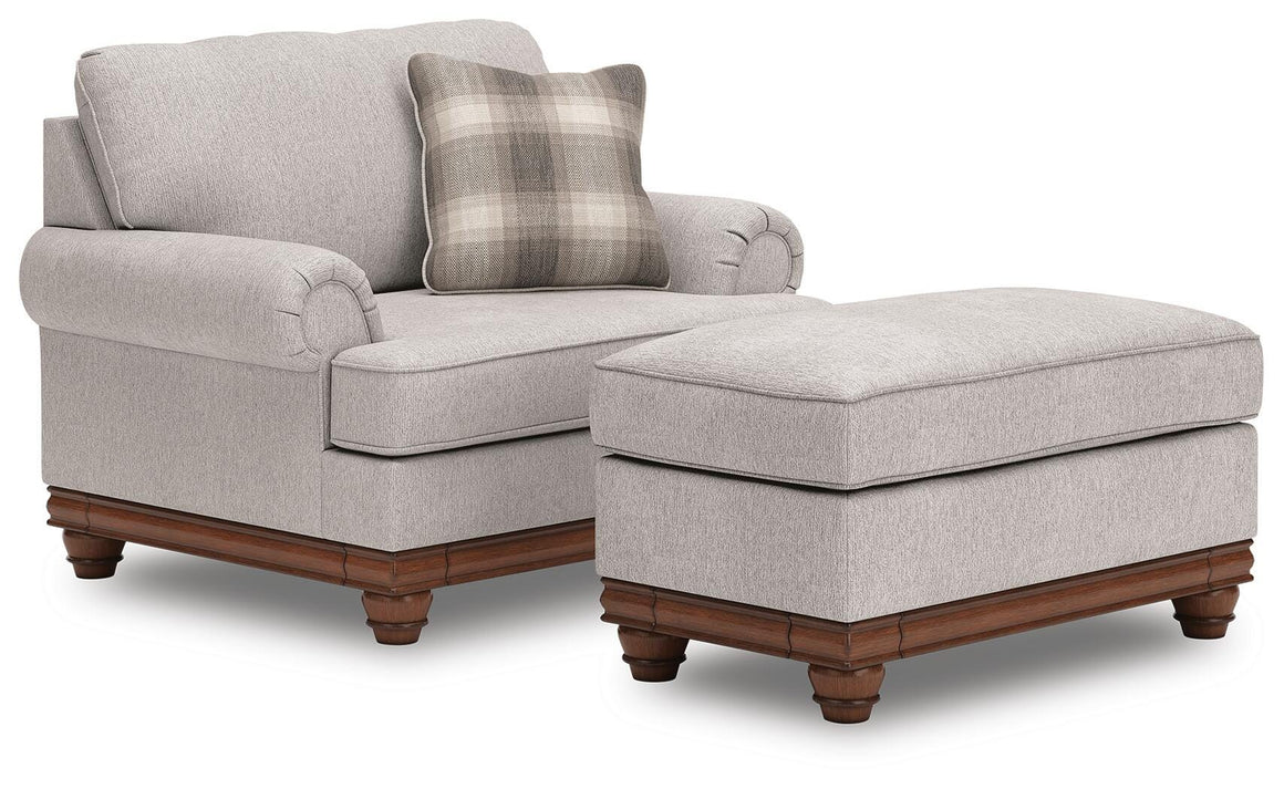 Clearbrooke Oversized Chair and Ottoman Set - Sandstone