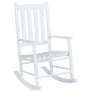 Annie Slat Back Solid Wood Rocking Chair - White
