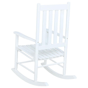 Annie Slat Back Solid Wood Rocking Chair - White