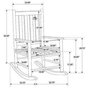 Annie Slat Back Solid Wood Rocking Chair - White