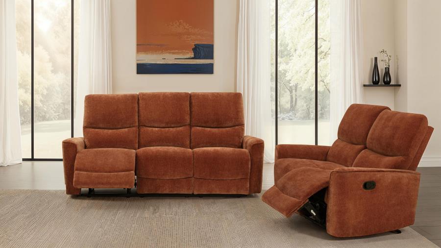 Navarro  Upholstered Reclining Sofa Set Orange