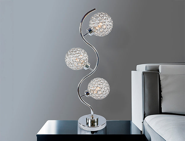 Crystal 3 Globe Table Lamp by Crown Mark