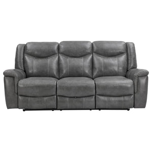 Conrad Upholstered Padded Arm Motion Sofa - Grey