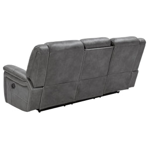 Conrad Upholstered Padded Arm Motion Sofa - Grey