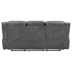 Conrad Upholstered Padded Arm Motion Sofa - Grey