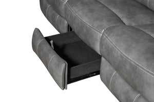 Conrad Upholstered Padded Arm Motion Sofa - Grey