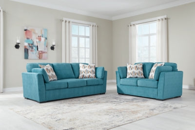 Keerwick Sofa and Loveseat, Teal, large