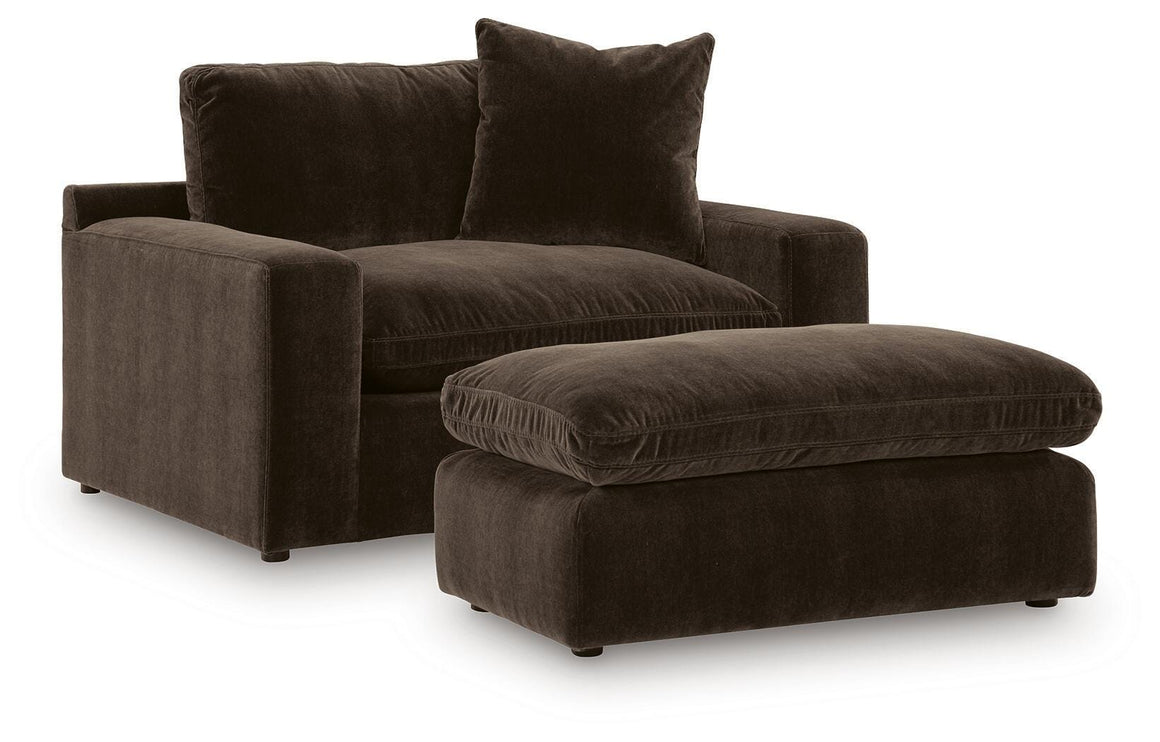 Maxton Heights Oversized Chair and Ottoman Set - Bittersweet
