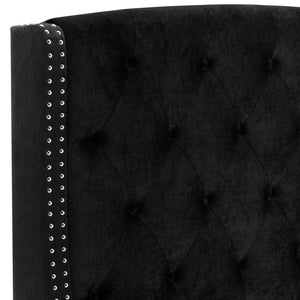 Eva Upholstered Bed - Black Velvet