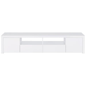 Jude 2-door Engineered Wood 79" TV Stand - High Gloss White