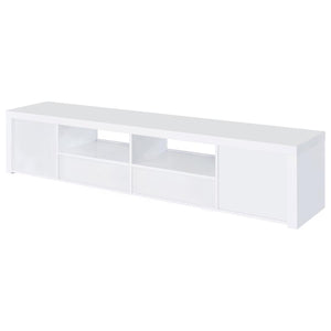 Jude 2-door Engineered Wood 79" TV Stand - High Gloss White