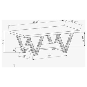 Stevens Engineered Wood Coffee Table - Antique Grey and Black