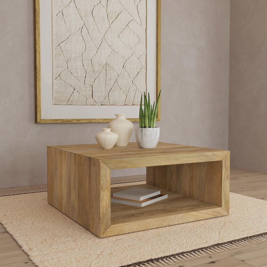 Benton Square Solid Mango Wood Coffee Table - Natural