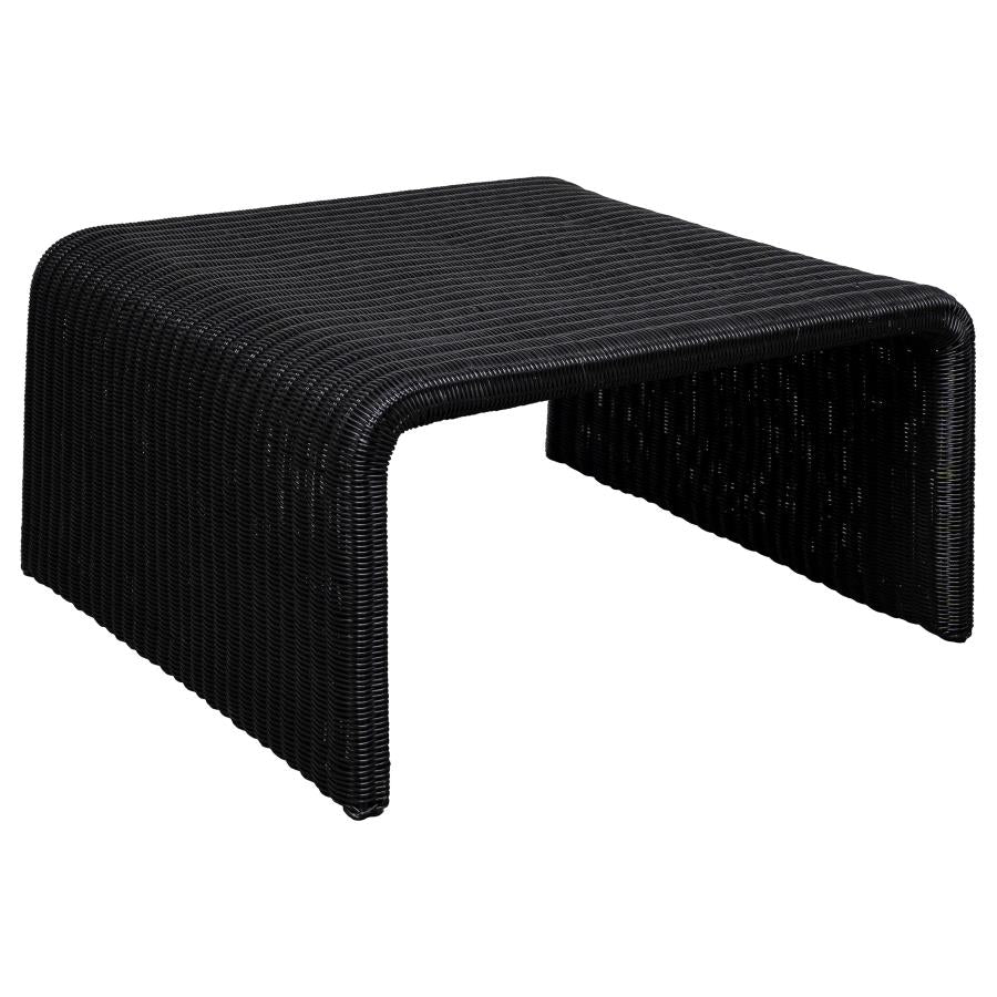 Cahya Woven Rattan Square Coffee Table - Black