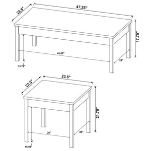 Stacie 3-piece Coffee Table Set - Distressed Pine and White