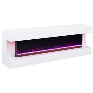 Vallerie 71" TV Stand with Visual Flame Box - White