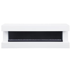 Vallerie 71" TV Stand with Visual Flame Box - White