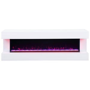 Vallerie 71" TV Stand with Visual Flame Box - White