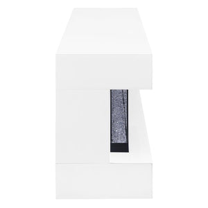 Vallerie 71" TV Stand with Visual Flame Box - White