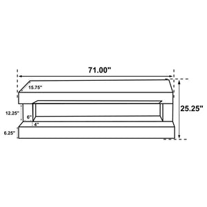 Vallerie 71" TV Stand with Visual Flame Box - White