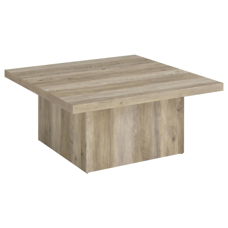 Devar Square Engineered Wood Coffee Table - Distressed Pine