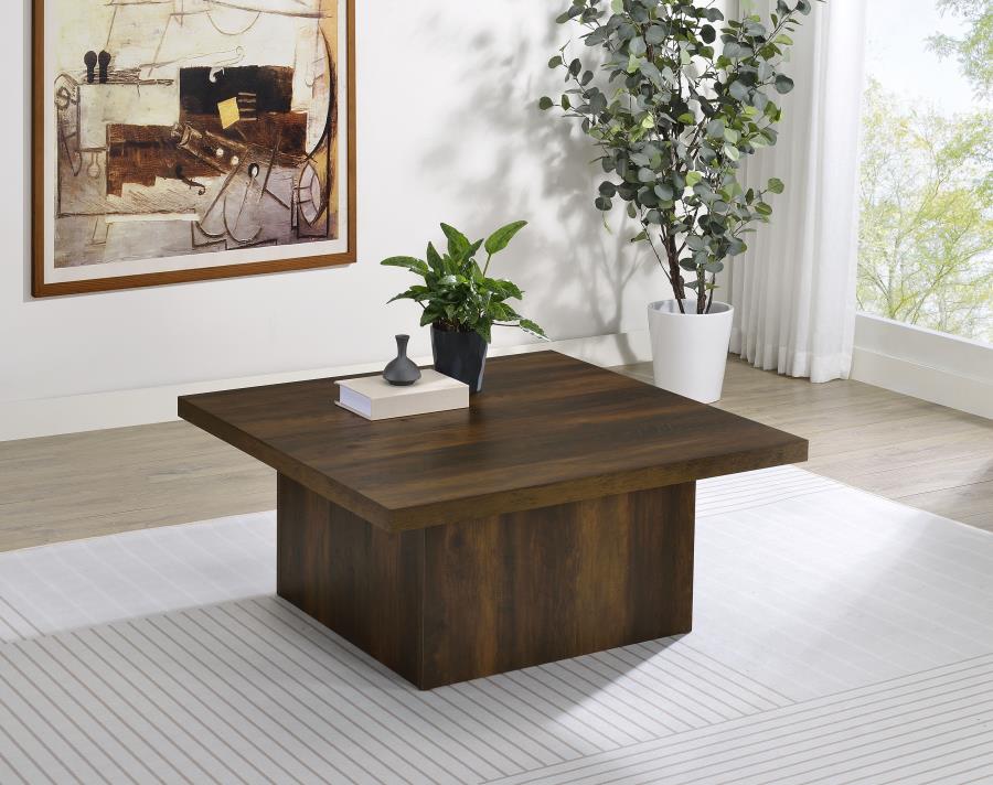 Devar Square Engineered Wood Cocktail Coffee Table - Dark Pine