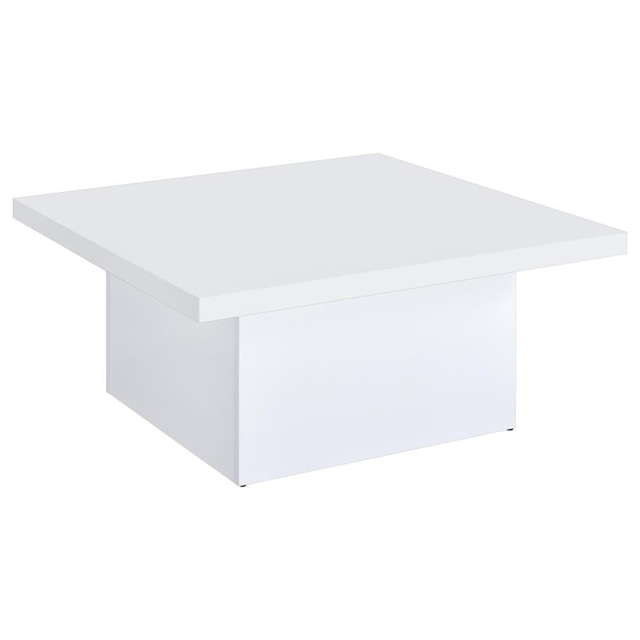 Devar Square Engineered Wood Coffee Table - White High Gloss