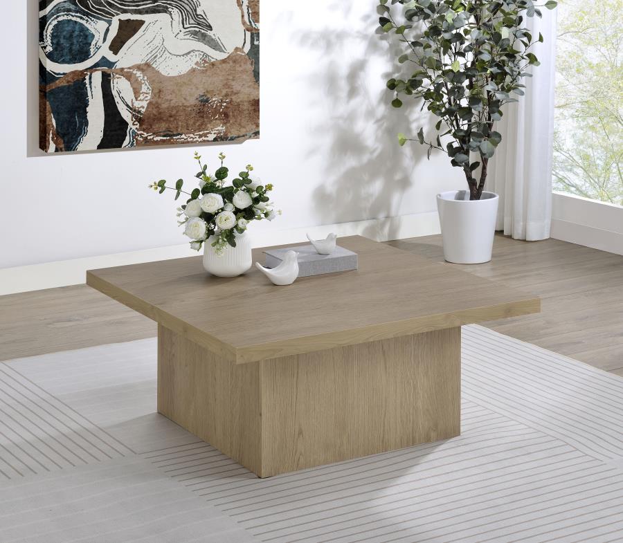 Devar Square Engineered Wood Cocktail Coffee Table - Latte