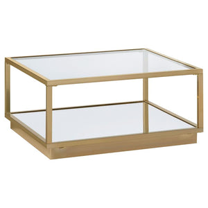 Renee 2-piece Square Coffee Table Set - Rose Brass