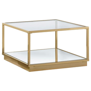 Renee 2-piece Square Coffee Table Set - Rose Brass