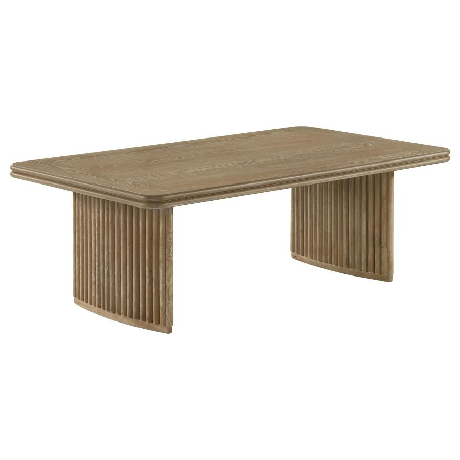 Adina Rectangular Wood Coffee Table - Distressed Light Brown