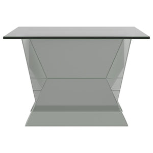 Taffeta Glass Top Mirrored Acrylic Coffee Table - Silver
