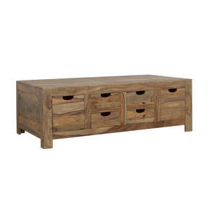 Esther 6-drawer Solid Wood Coffee Table - Natural Sheesham