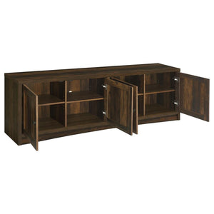 Laughlin 4-door Engineered Wood 78" TV Stand - Dark Pine