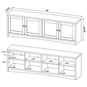 Laughlin 4-door Engineered Wood 78" TV Stand - Dark Pine