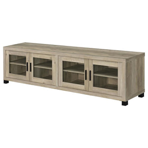 Sachin 4-door Engineered Wood 79" TV Stand - Distressed Pine