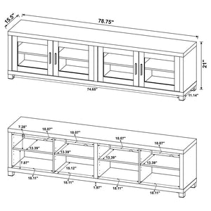 Sachin 4-door Engineered Wood 79" TV Stand - Distressed Pine