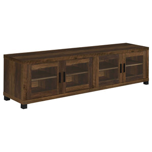 Sachin 4-door Engineered Wood 79" TV Stand - Dark Pine