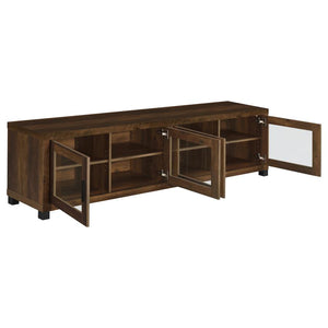 Sachin 4-door Engineered Wood 79" TV Stand - Dark Pine