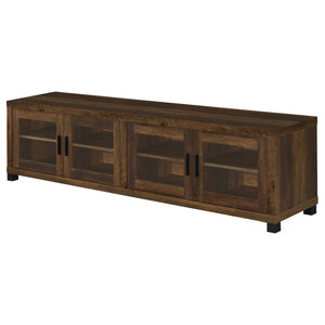 Sachin 4-door Engineered Wood 79" TV Stand - Dark Pine