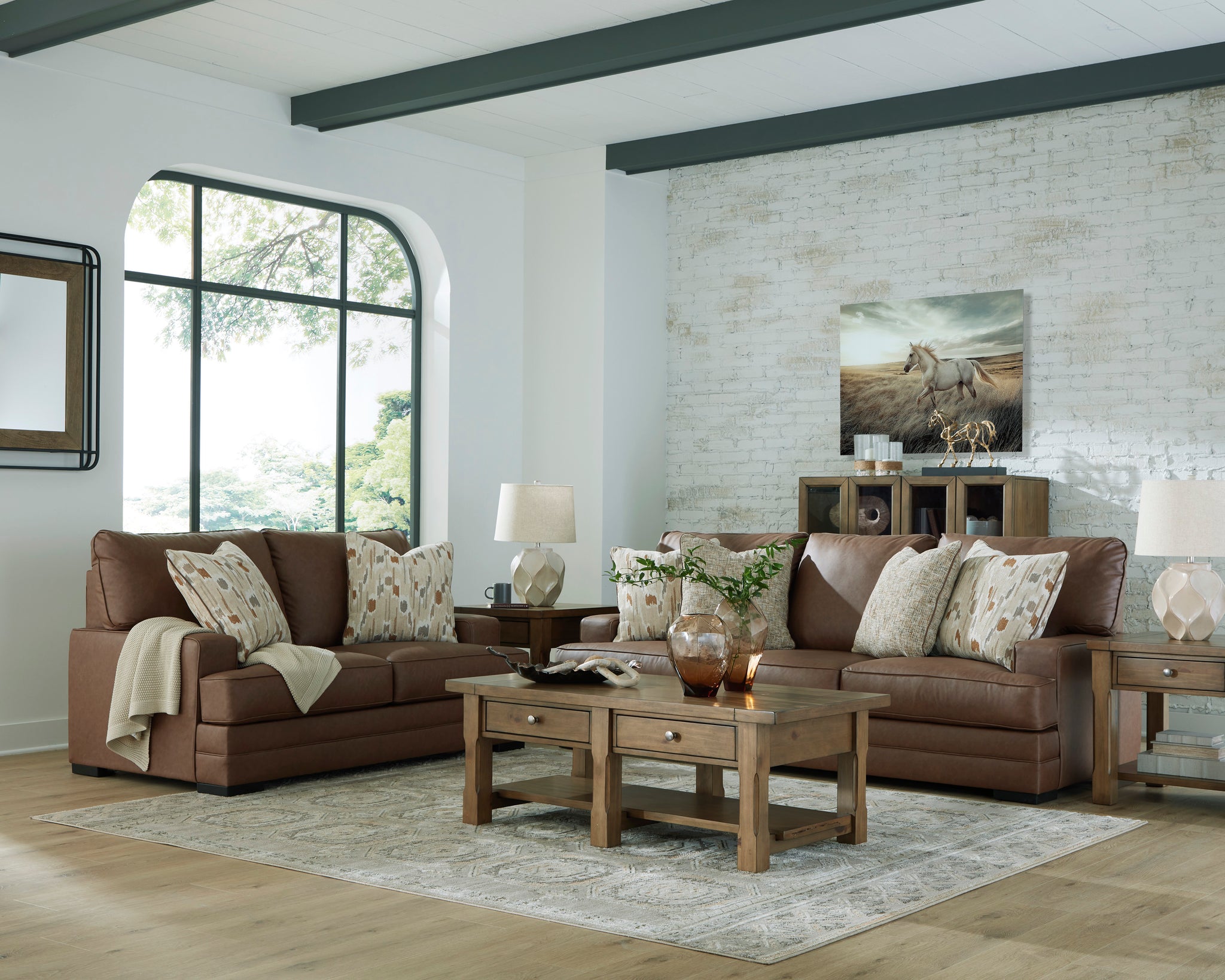VillaCourt Sofa and Loveseat - Caramel