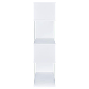 Emelle 63-inch 4-shelf Glass Panel Bookshelf - White