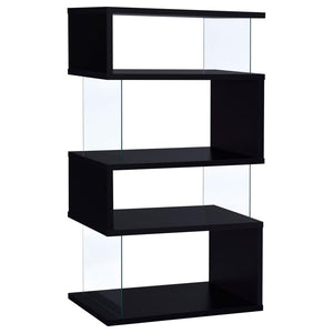 Emelle 4-tier Bookcase - Black & Clear
