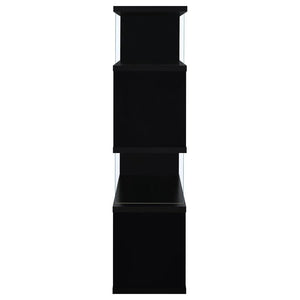 Emelle 63-inch 4-shelf Glass Panel Bookshelf - Black